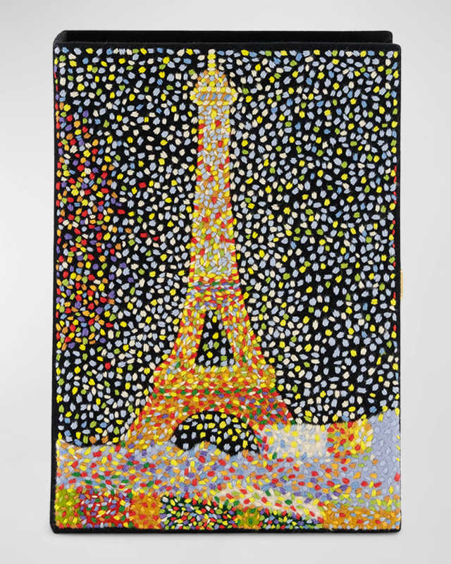 The Eiffel Tower by Georges Seurat Book Clutch Bag